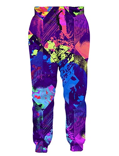 Men Cool Graphic Colorful Joggers Womens Rave Crazy Pants  Vintage Styles Sweatpants Lounge Jogging Women 3D Printed Long Pants Weird  Gifts L