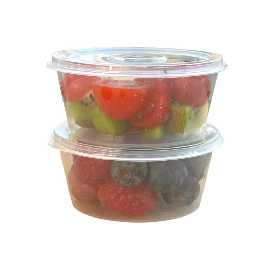 NRlinX 50 Sets - 5 oz. Plastic Condiments Containers with Hinged Lids