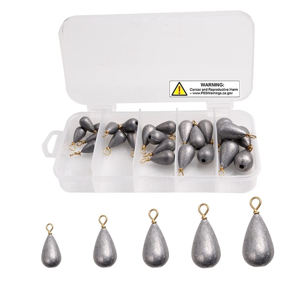 Sinkers Fishing Saltwater, Fishing 25pcs/Box Assorted Bell/Bass Casting Sinkers  Weights Kit Saltwater Fishing Weights