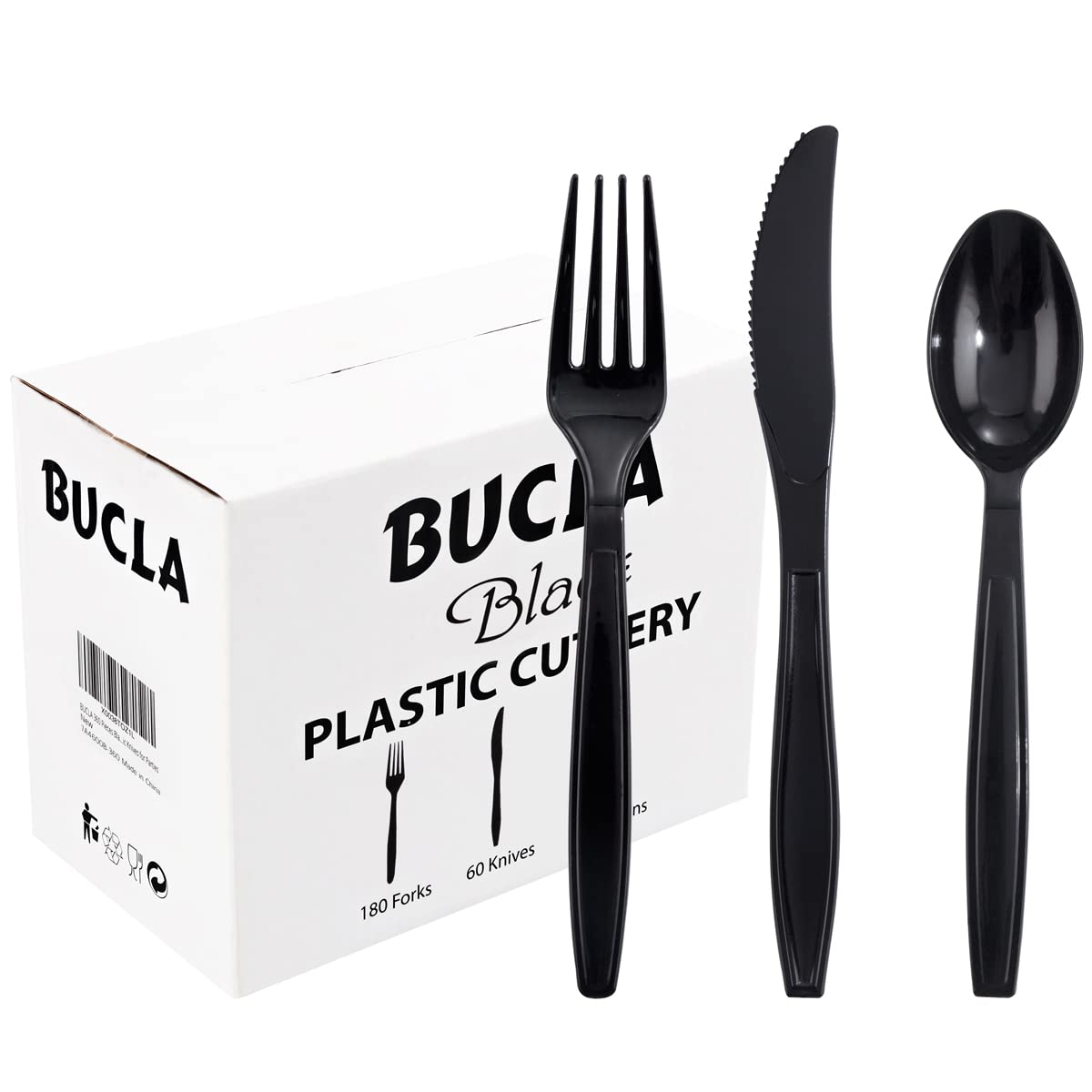 Gusto Premium Clear Plastic Knives Disposable Cutlery Heavy Duty, 200-pack