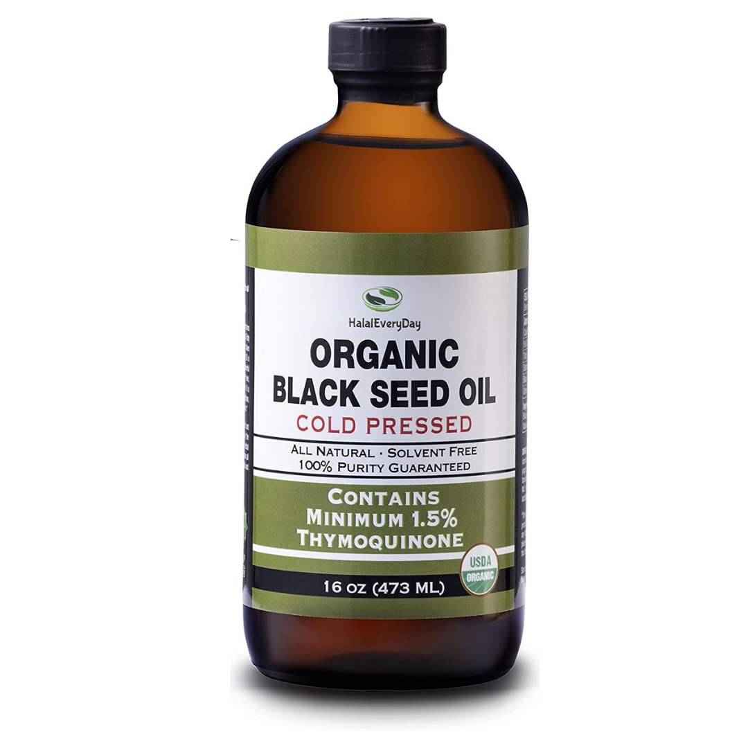 Organic Cold Press Black Seed Oil Organic Black Seed Oil - USDA Certified Cold Pressed Glass Bottle 16oz