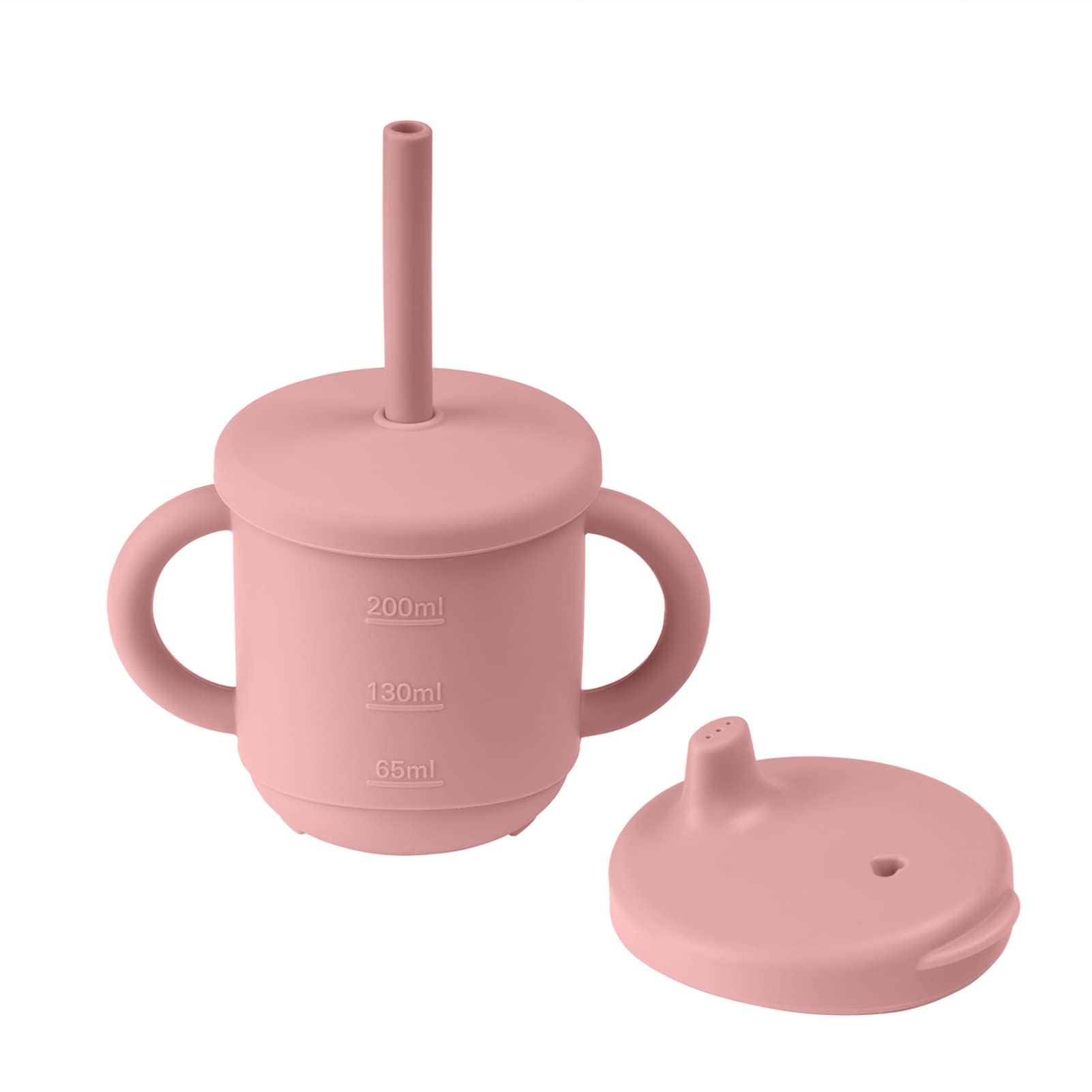 Prinper Silicone Baby Sippy Cup Feeding Straw Cups for Toddlers