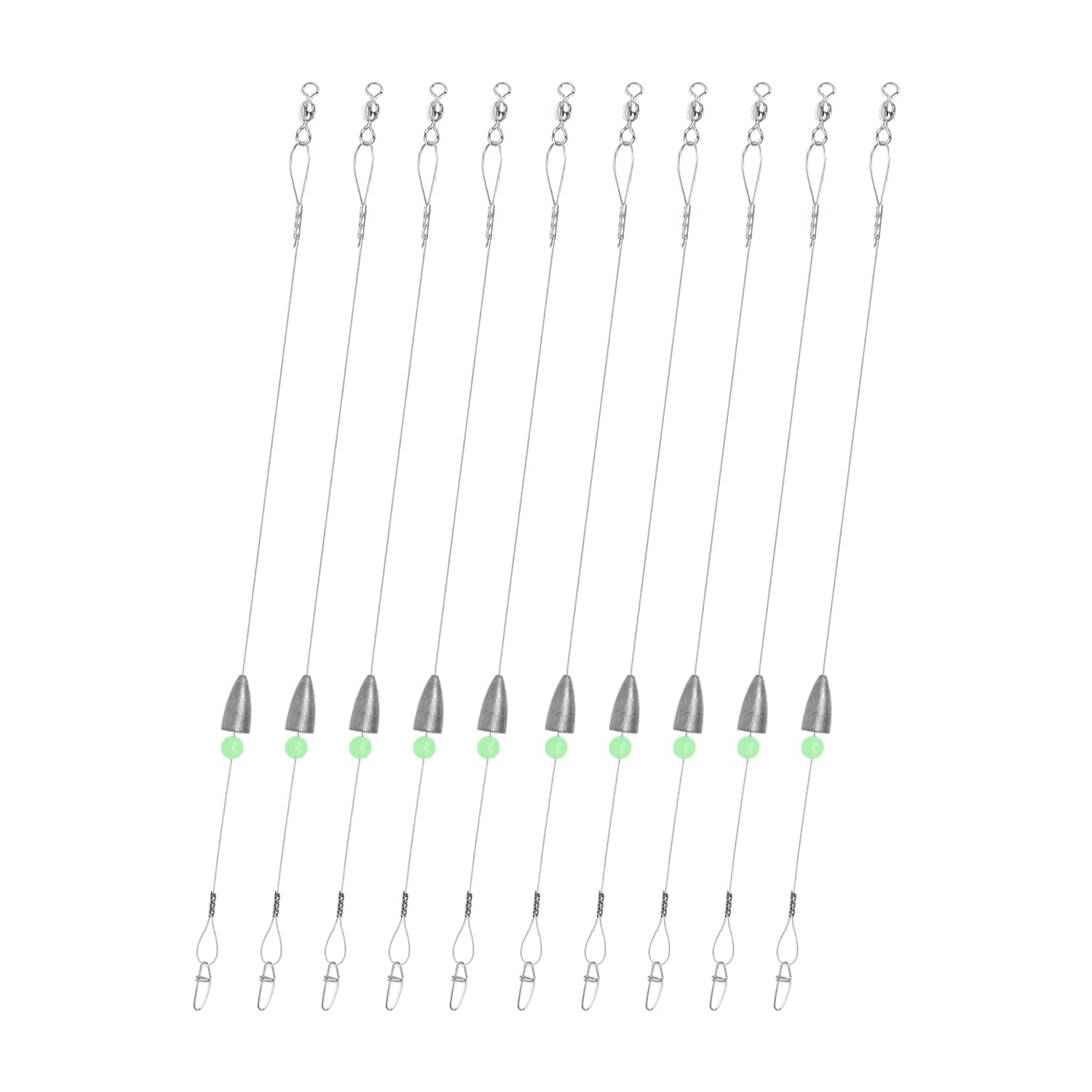 ZASIE Carolina Rigs for Fishing- 12 Inch Steel Fishing Leaders