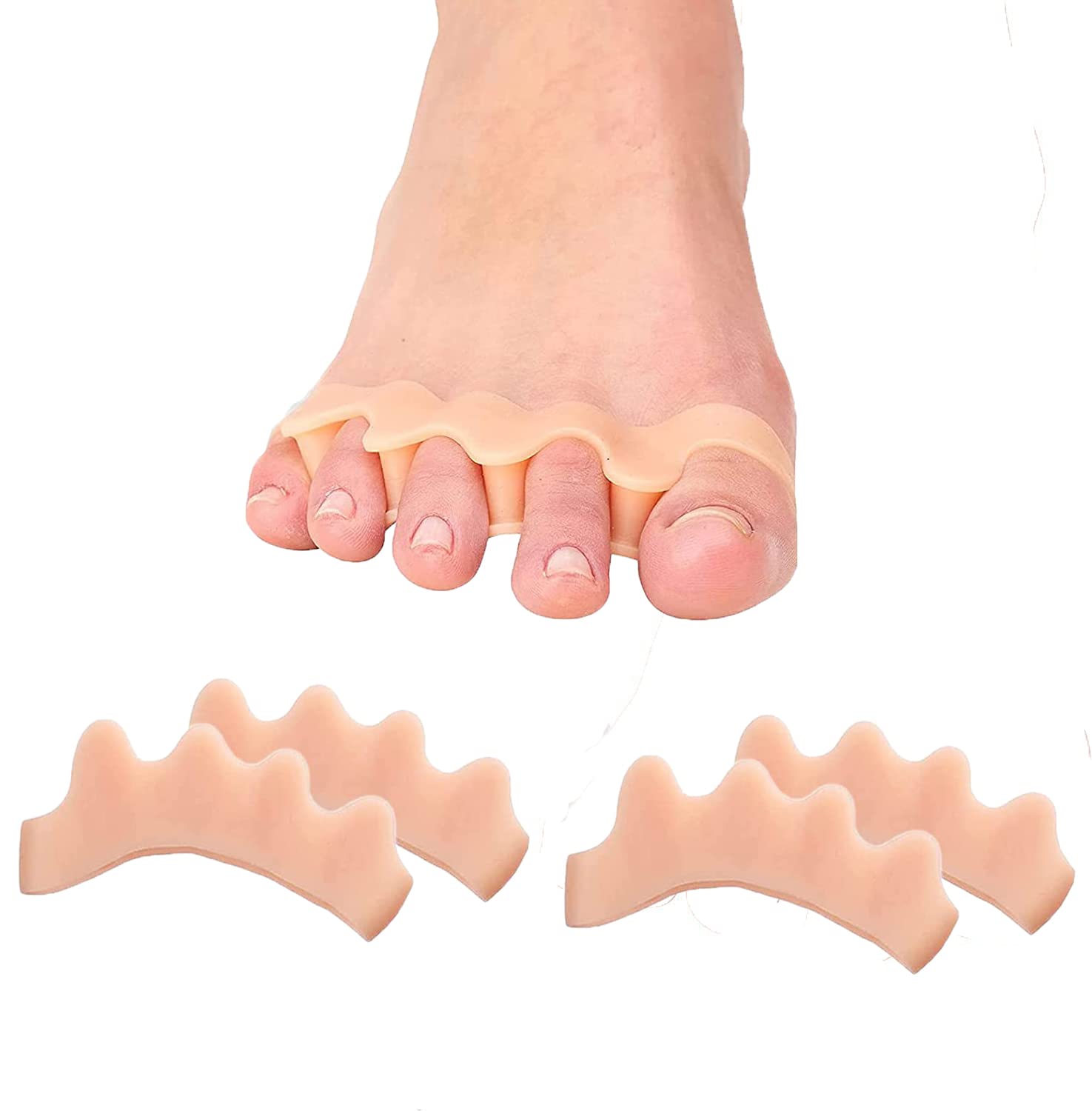 2 Pairs Yoga Toe Straighteners Foot Stretcher Big Toes Spacers Toe  Spreaders(4 pcs) Gel Toe
