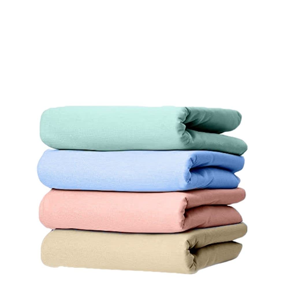 4 Pack 100% Cotton Washable Bed Pads/reusable Incontinence Underpads 18x24  Blue, Green, Tan and Pink Ideal for Kids and Adults 