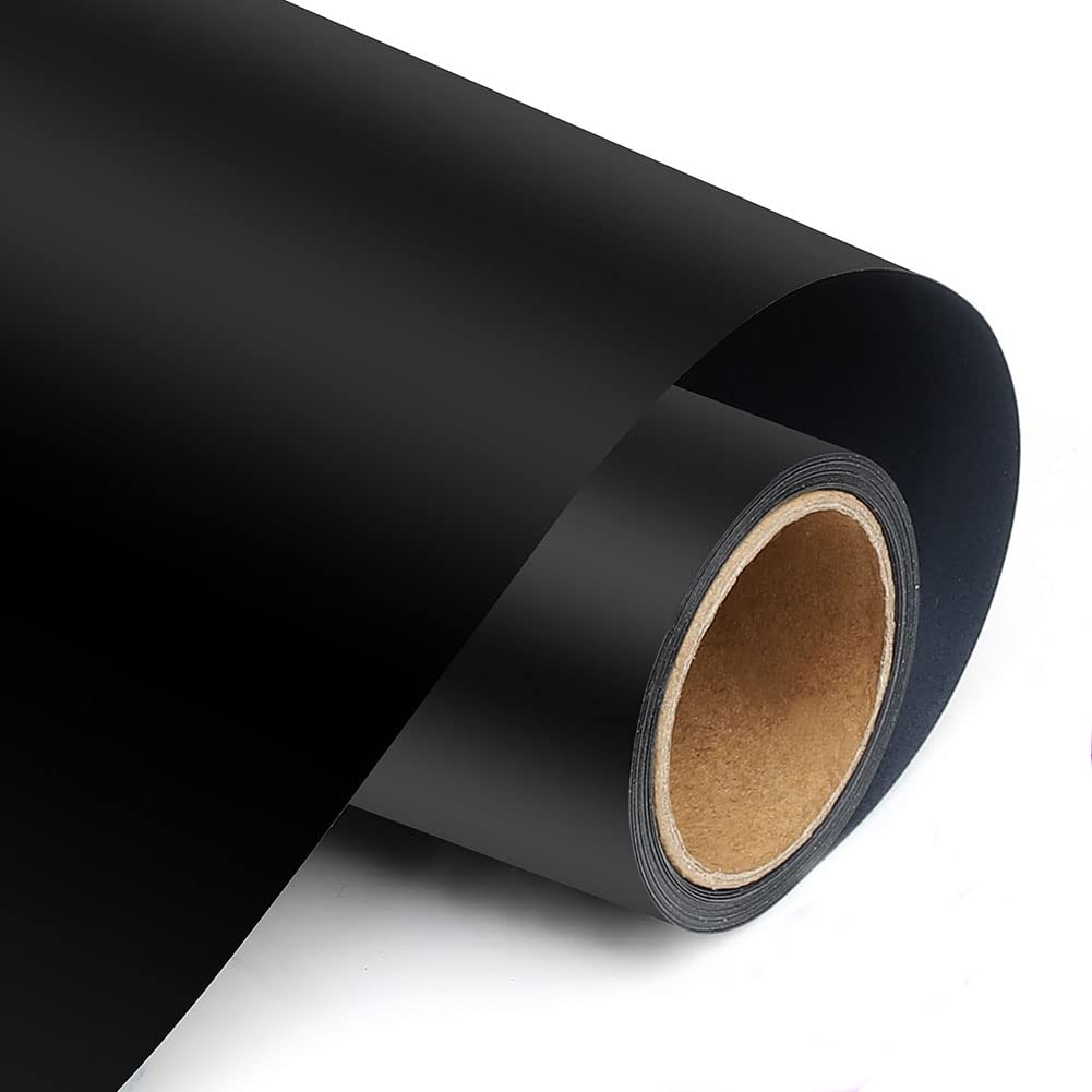 TransWonder Black Heat Transfer Vinyl - 12 x10 Iron on Vinyl HTV Vinyl for  Cricut Air or Maker(Matte Black) black 10ft