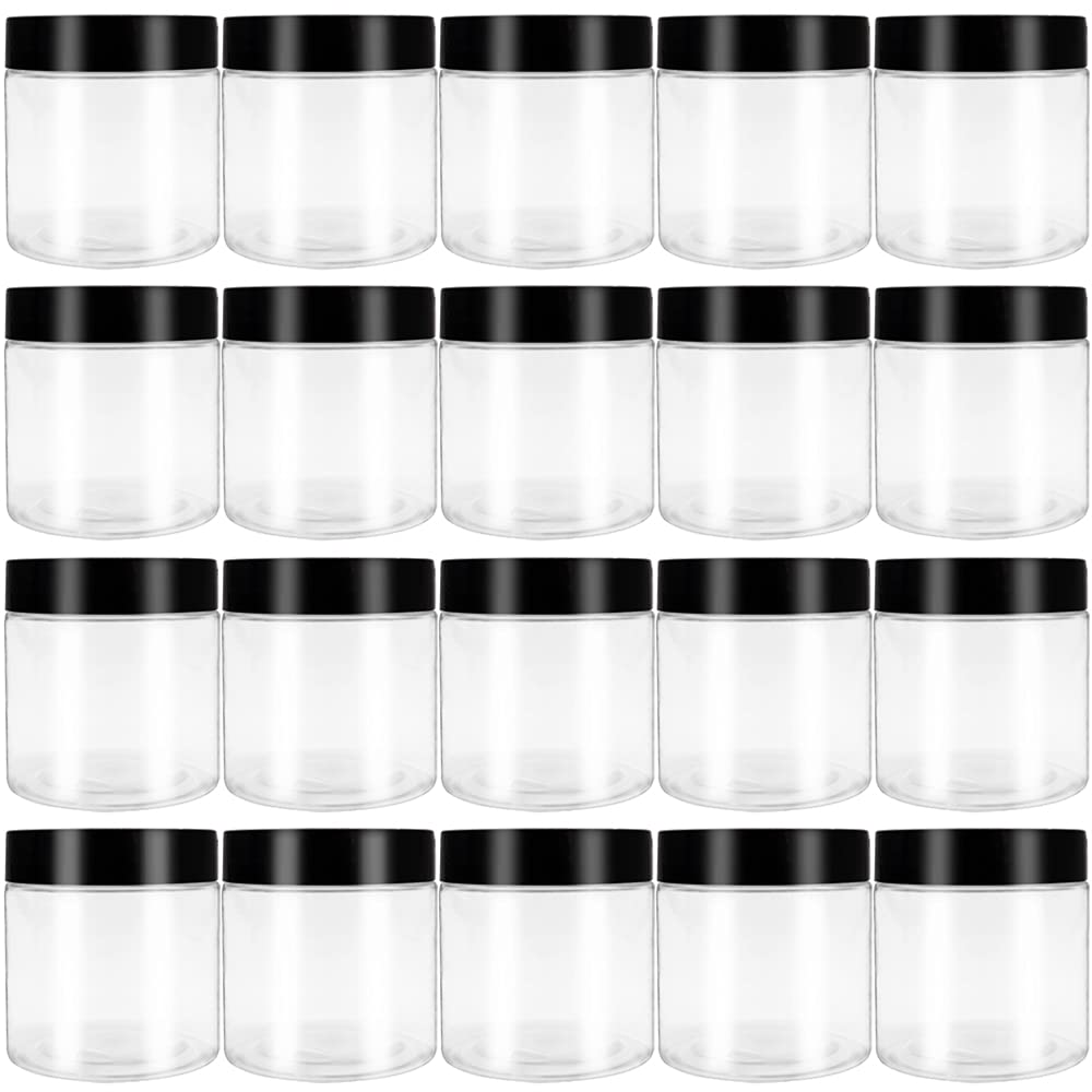 BENECREAT 12 Pack 4/9oz Slime Storage Favor Jars Clear empty wide-mouth plastic  containers with clear lids for DIY slime making 