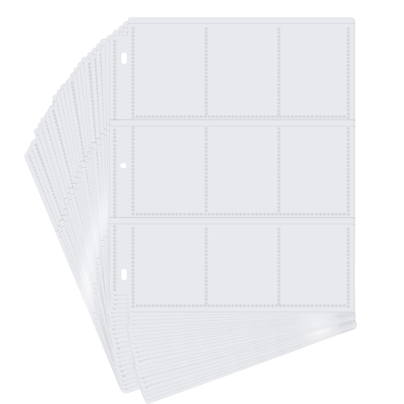 POKONBOY 288 Pockets Trading Card Sleeves, 9-Pocket Trading Card Binder  Sheets Card Storage Album Pages