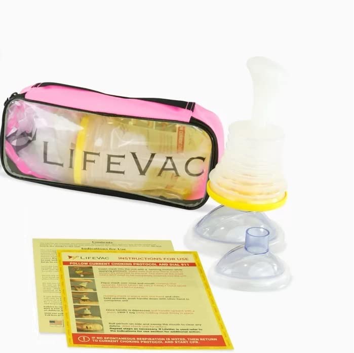 LifeVac Pink Travel Kit - Choking Rescue Device, Portable Suction Rescue  Device First Aid Kit for Kids