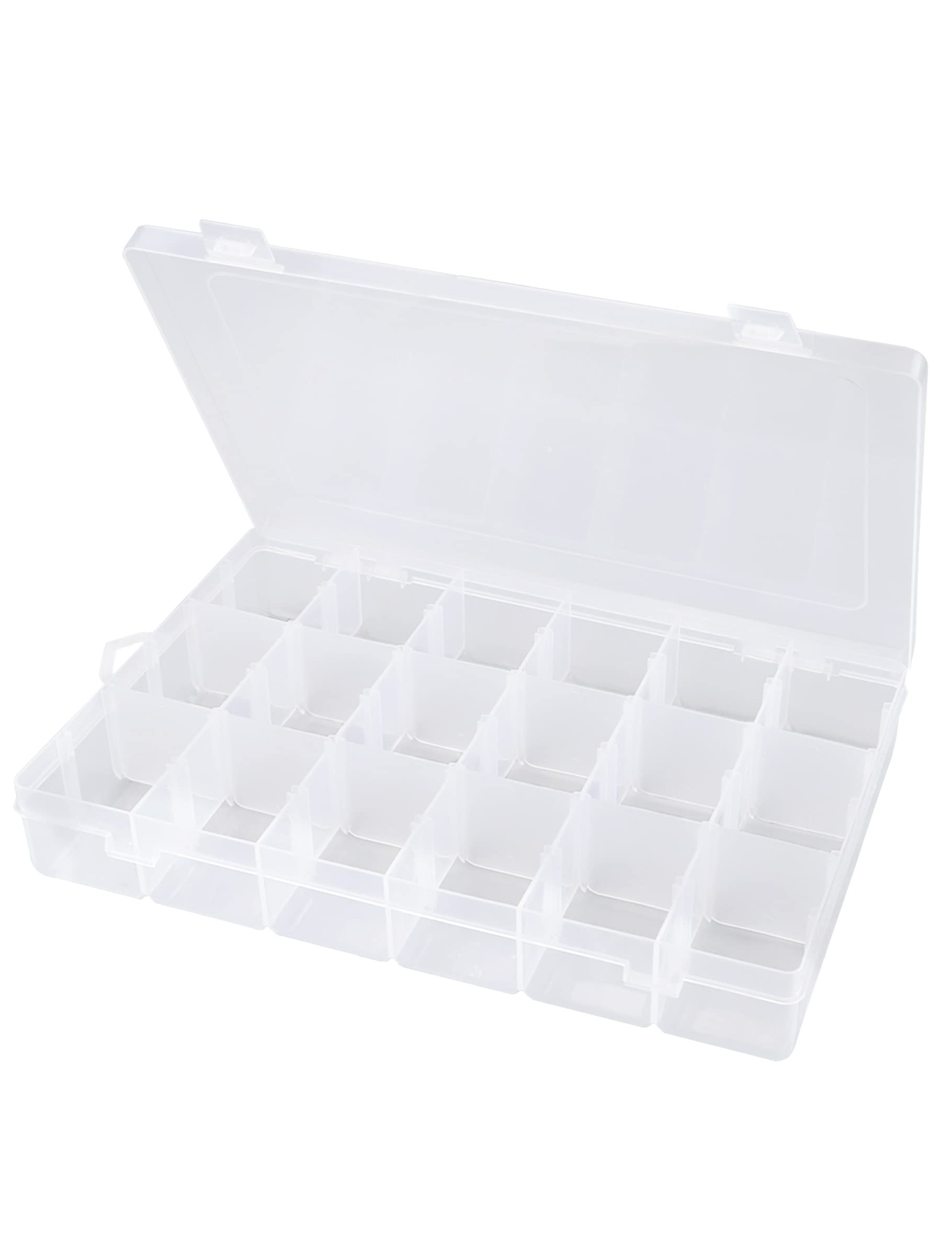 QUEFE 1 Pack 8 Grids Bead Organizers and Storage, Plastic 1 Pack, clear