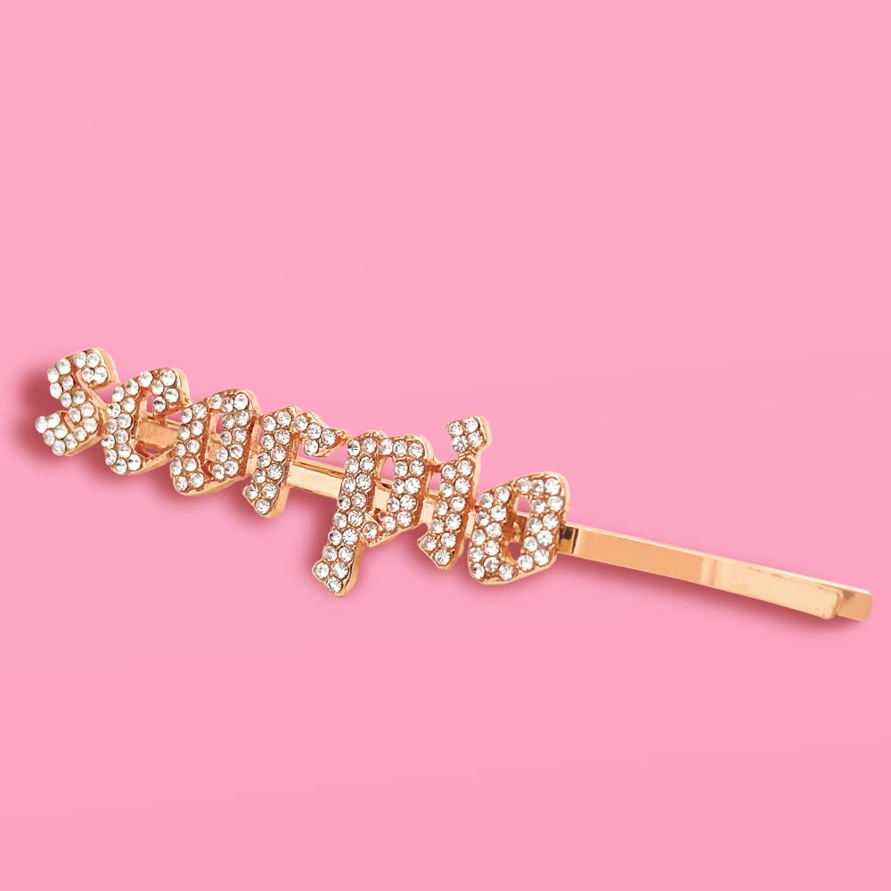 xo Fetti Scorpio Hair Pin Birthday Party Rhinestone Clip  Zodiac Scorpio  Hair Accessory Horoscope Astrology Bday Party Decorations Gift