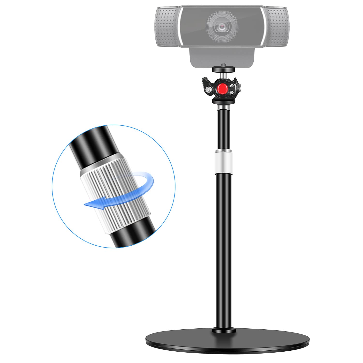 Webcam Tripod Stand Extendable Desktops Tripod for Camera/Phone/Webcam, Desk Tripod Mount Holder Compatible with Logitech Stream Webcam C925e C922x