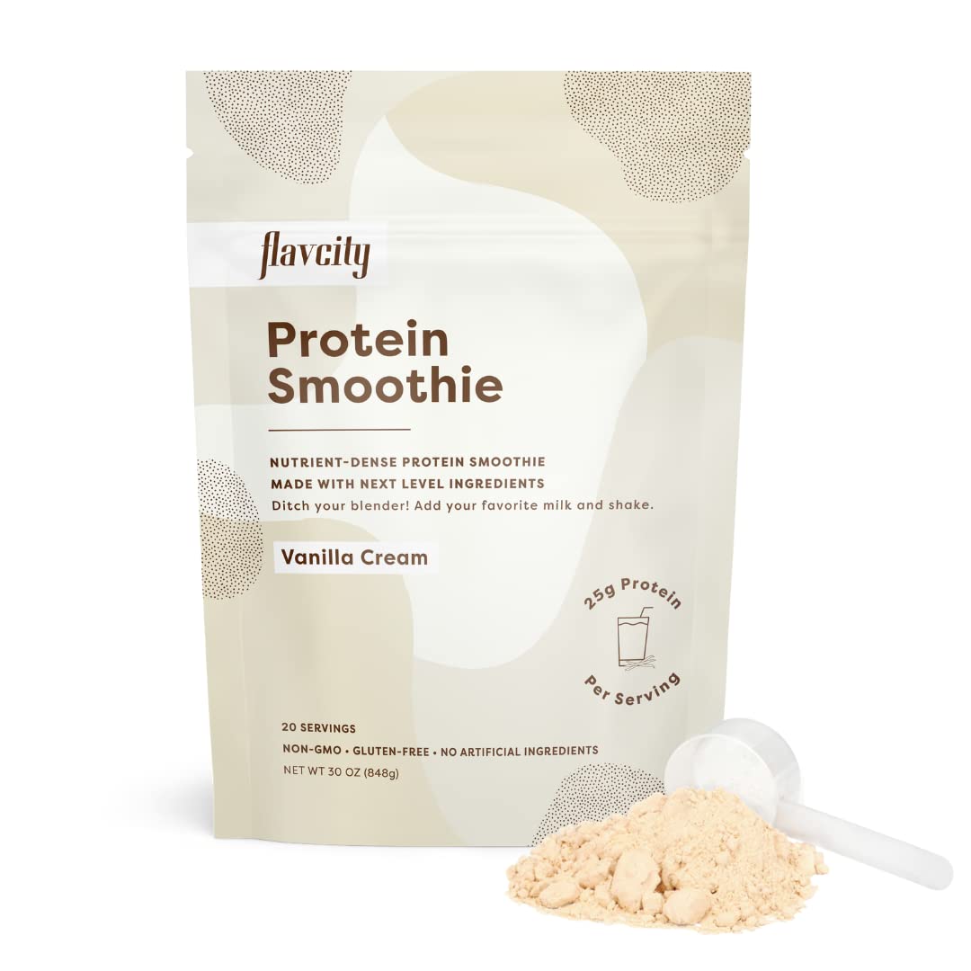 FlavCity Vanilla Protein Smoothie Whey Protein Powder Gluten Free