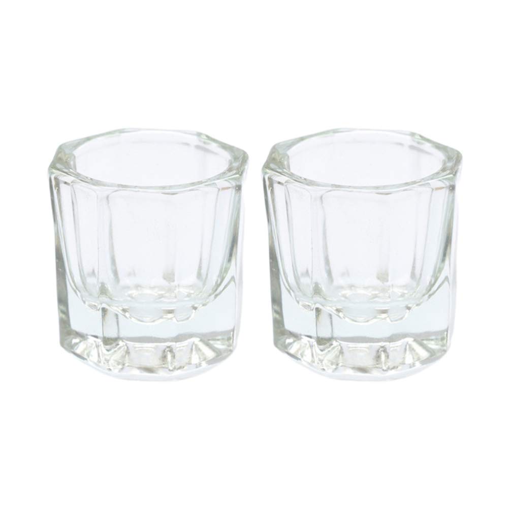 Onwon 2 Nail Art Acrylic Liquid Powder Dappen Dish Glass Crystal Cup  Glassware Tools