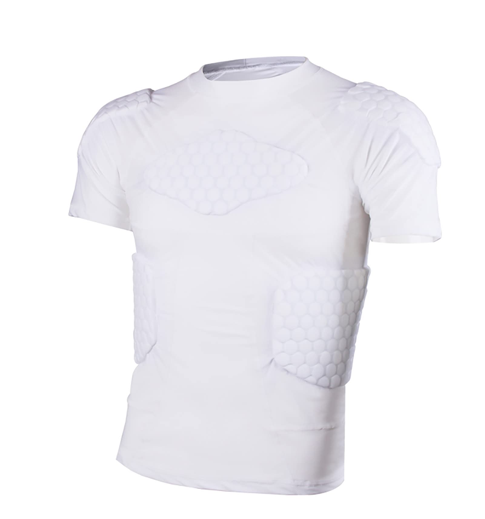 Jellybro Mens Padded Compression Shirt Womens White Protective