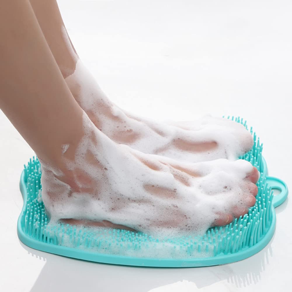 Silicone Shower Foot Scrubber Back Brush Massager Clean Bathroom