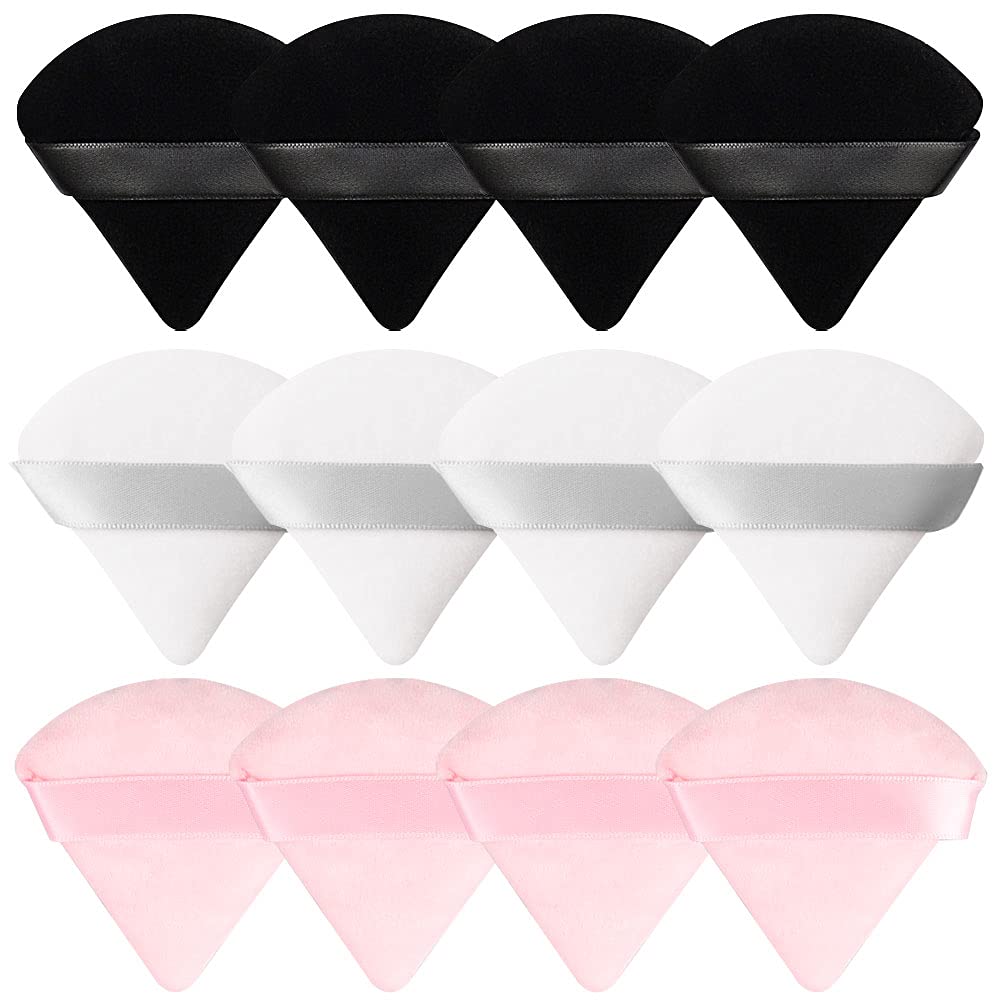 12 Pieces Triangle Powder Puff Setting Powder Puff for Face Powder Soft  Velour Makeup Puff for Powder Pink Makeup Sponge Powder Puffs for Face  Powder