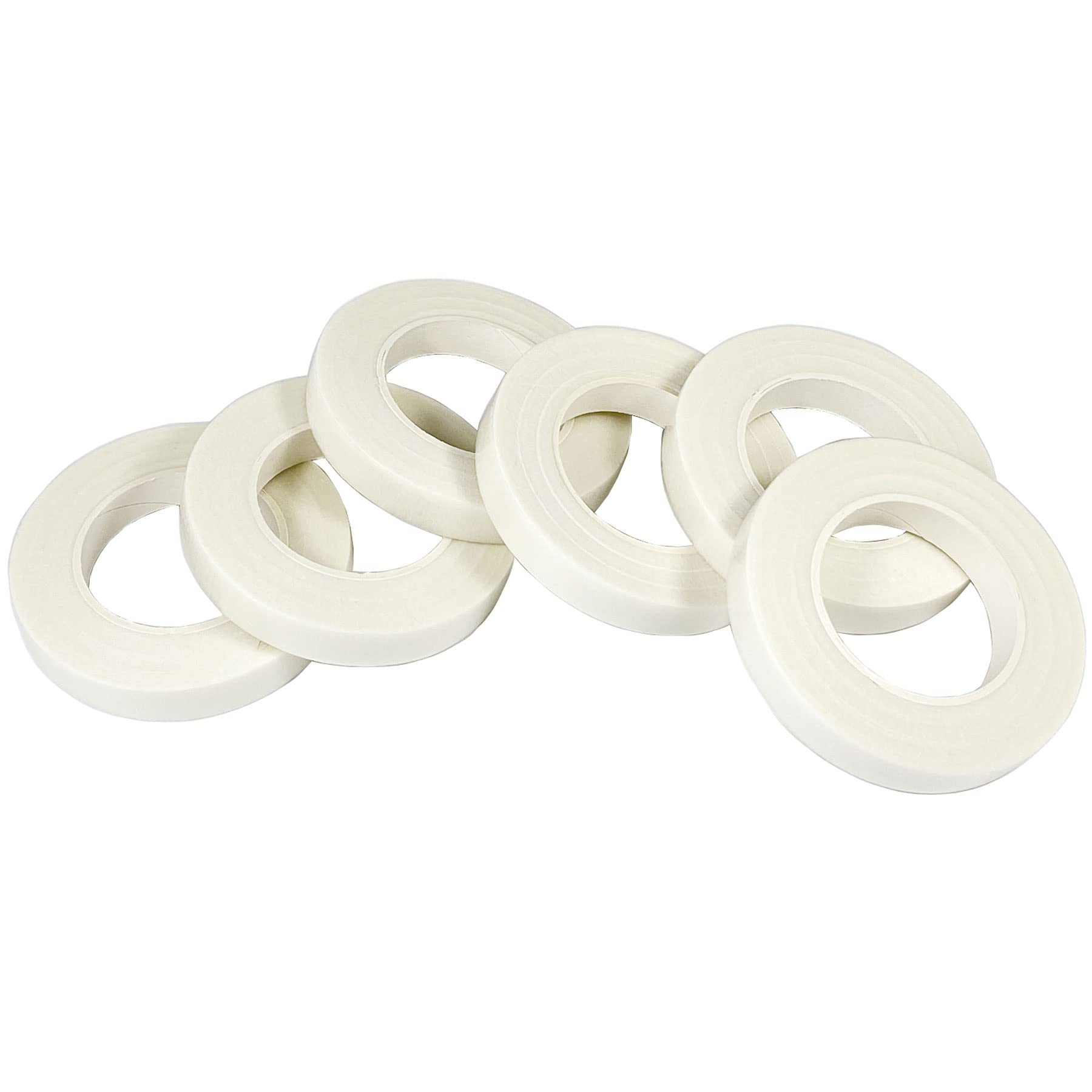 zYoung 6 Rolls White Floral Tapes for Bouquet Stem Wrapping and