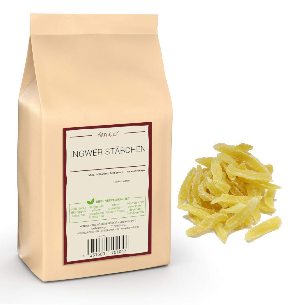 Buy Kamelur 1kg Candied Ginger Sticks - Premium Quality Unsulphured ...