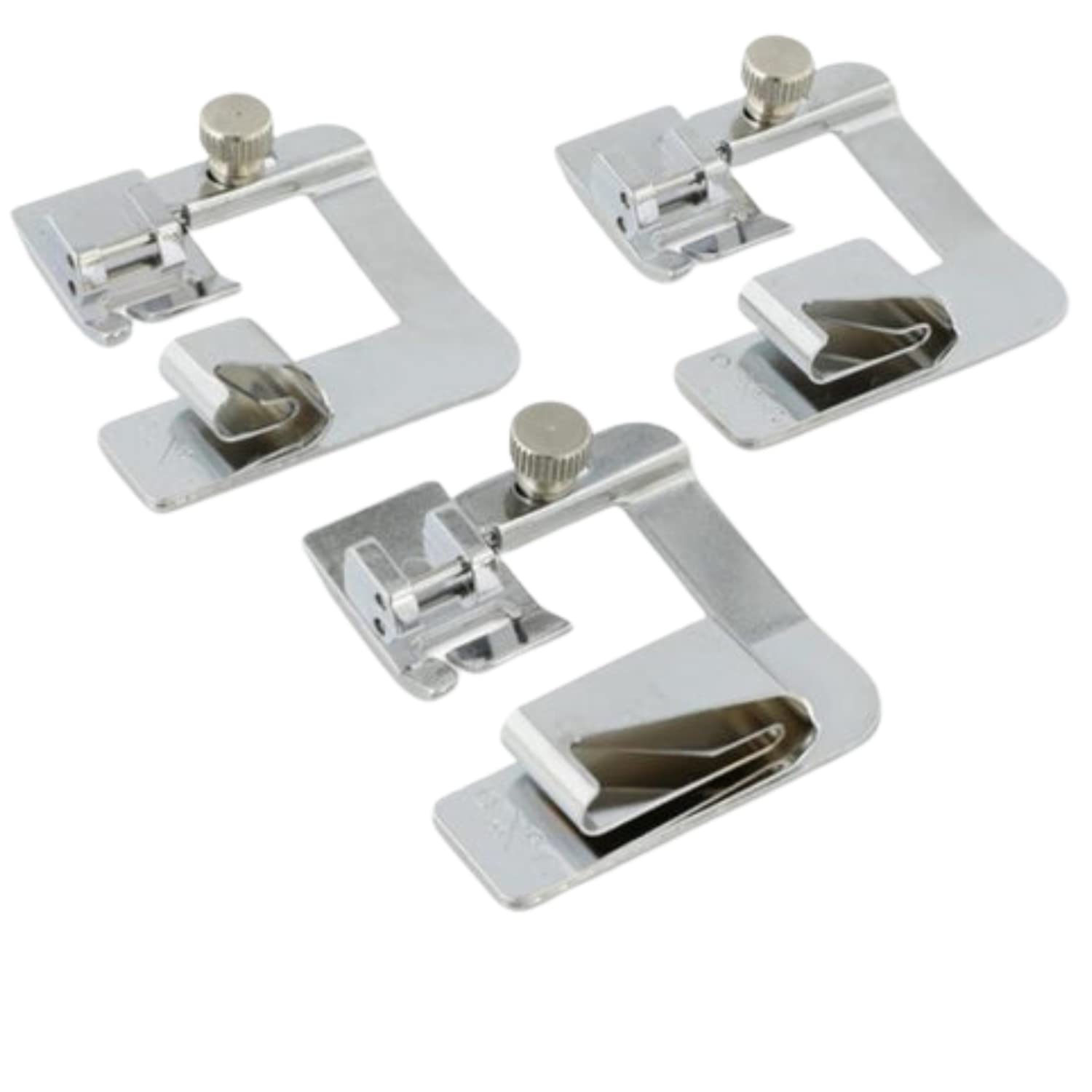 Madam Sew Rolled Hem Presser Foot Set 3 Piece Wide Hemmer Foot Kit