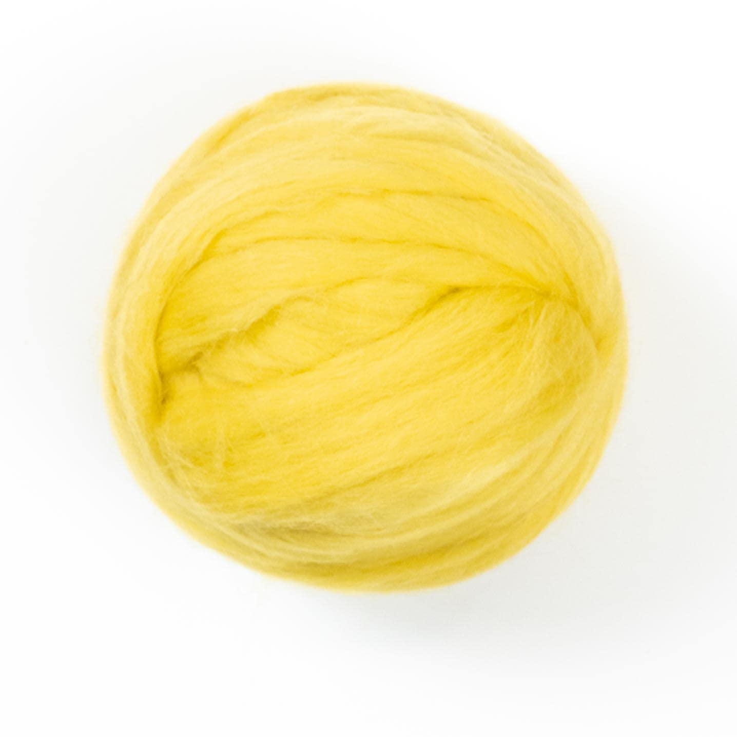 Kondoos Colored Natural Wool roving, 8 OZ. Best Wool for Needle Felting,  Wet Felting, handcrafts and Spinning. (Lemon Yellow)