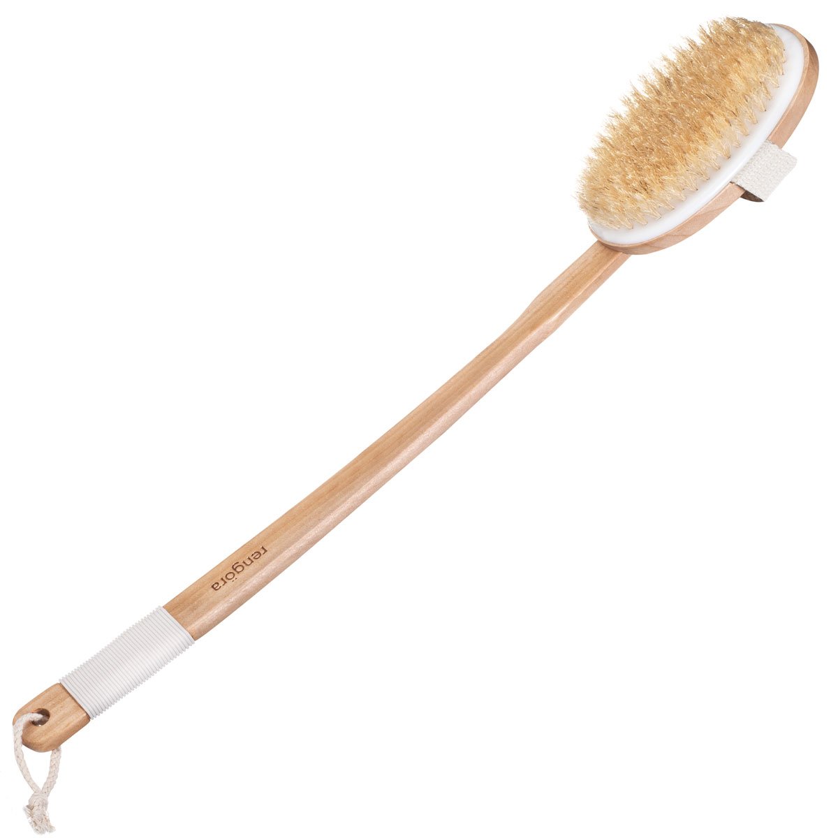 Long Handle Bath Brush for Shower - 20 inch - Back Brush, Shower Brush,  Detachable Natural Stiff Bristle Back Scrubber. Great Gift for Men & Women  or Elderly (Regular Bristles)