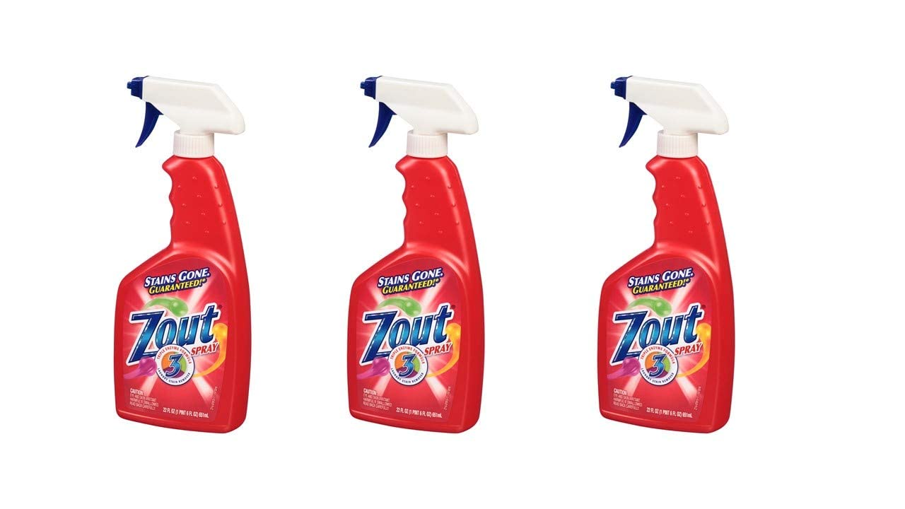 3 PACK Zout Laundry Stain Remover Triple Action. Spray 22 fl oz (651 ml)