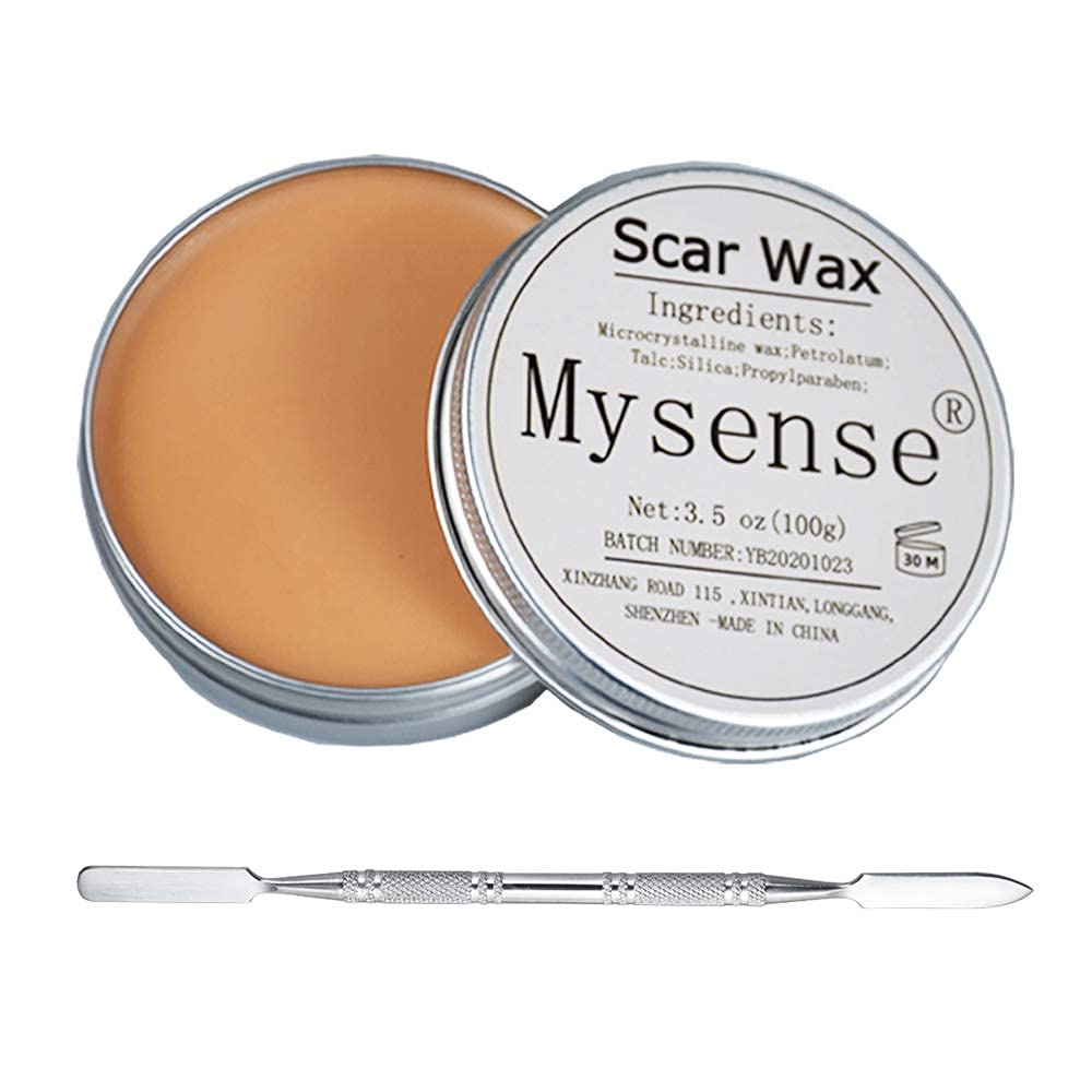 Mysense 3.5Oz(100g) Scar Wax Kit SFX Make Up Special Effects Fake Molding  Wound Skin Wax Body Paint Halloween Set Fake Nose Stage Zombie Cosplay  Costume SFX Makeup with Spatula