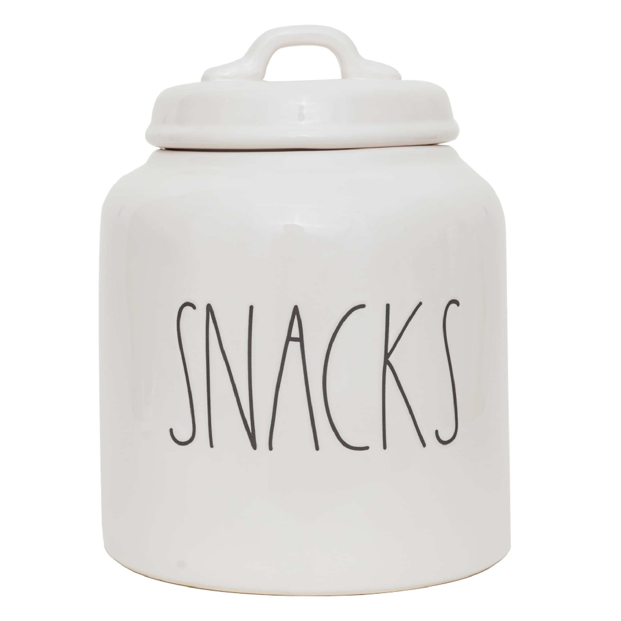 Rae Dunn Ceramic Cookie Jar for Snack Storage, Stoneware Treat Canister,  White Snacks