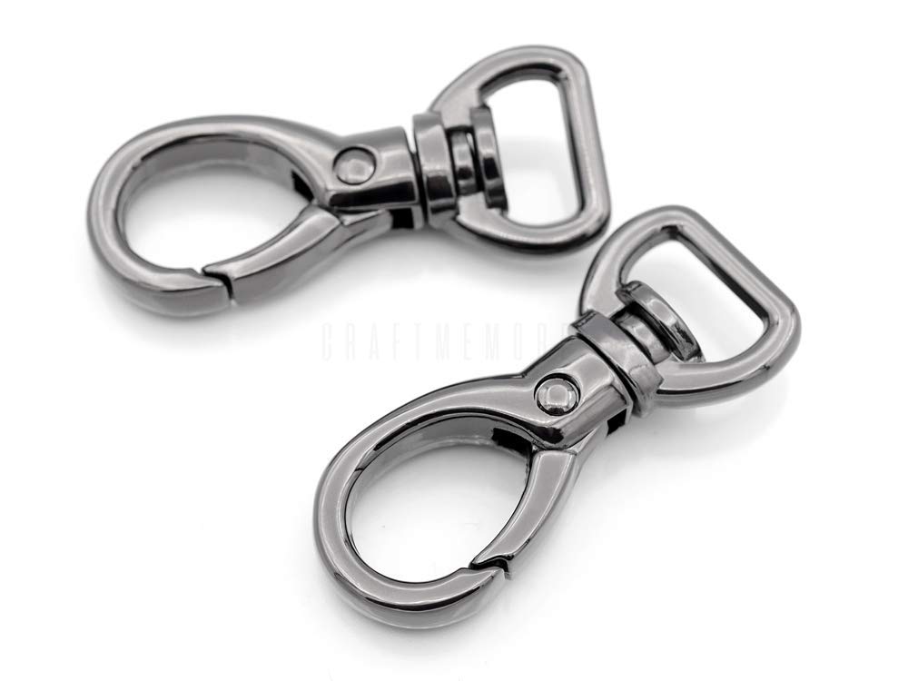 CRAFTMEMORE 2pcs Oval Snap Hooks Heavy Duty Metal Push Gate Swivel