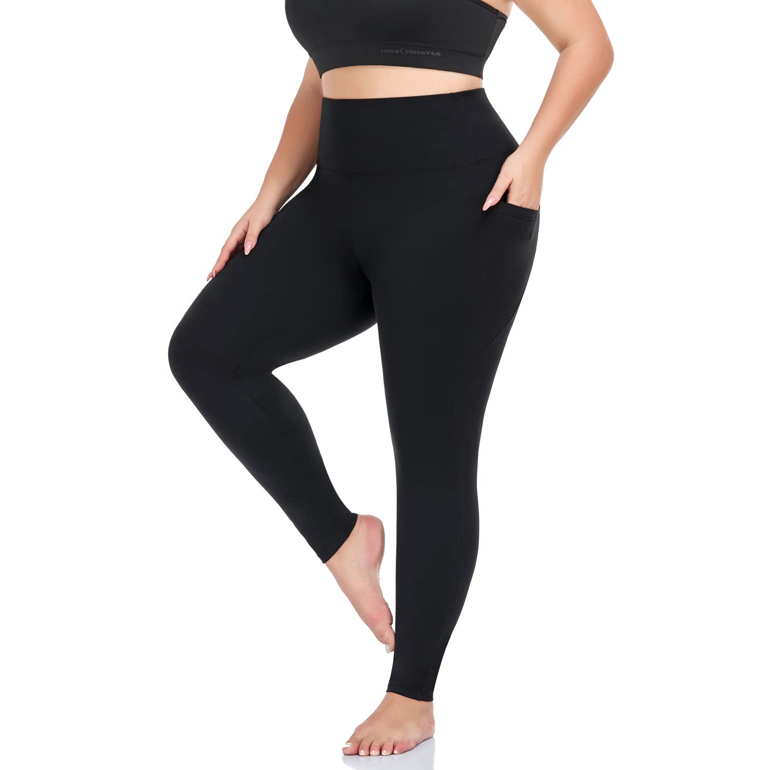 MOREFEEL Plus Size Leggings for Women with Pockets-Stretchy X-4XL Tummy  Control High Waist Workout Black Yoga Pants
