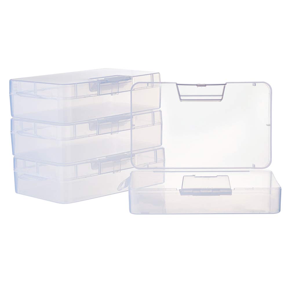 Set of 4 Clear Plastic Mini Storage Containers with Lid Miniature