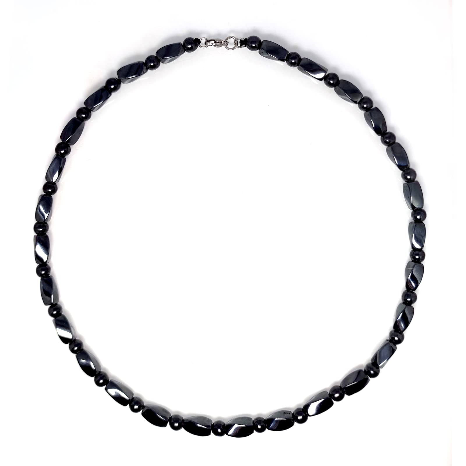 Hematite Gray Mens Stone Beaded Long Short Necklace - Garret – Dana LeBlanc  Designs