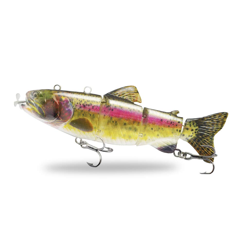Robotic Swimming Lure,ODS Electric Fishing Lure 4 Segment Jointed Swimbait  USB Rechargeable Robotic Lure for Bass Trout Pike