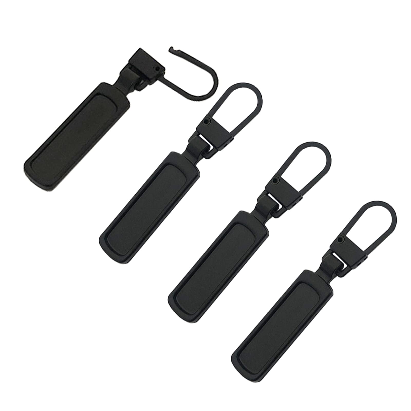 Mizeer Zipper Pull Replacement for Small Holes Zipper Detachable Zipper Tab Repair for Clothing Jackets Boots 4pcs Black