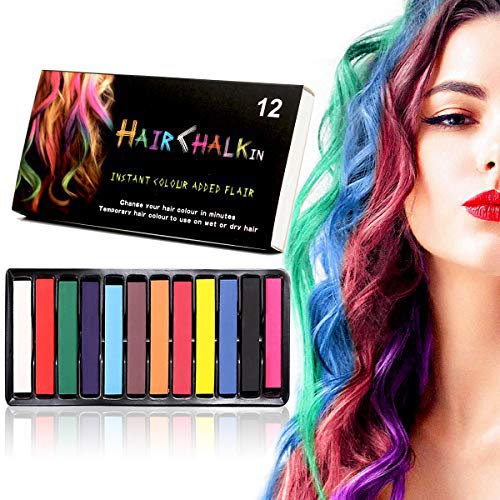 Temporary Hair Chalk - Washable Hair Color Safe for Kids And Teen - For  Halloween Cosplay Party Girls Gift Kids Toy Birthday Christmas Gifts For  Girls - 12 Bright Colors 12 colors Hair Color Stick
