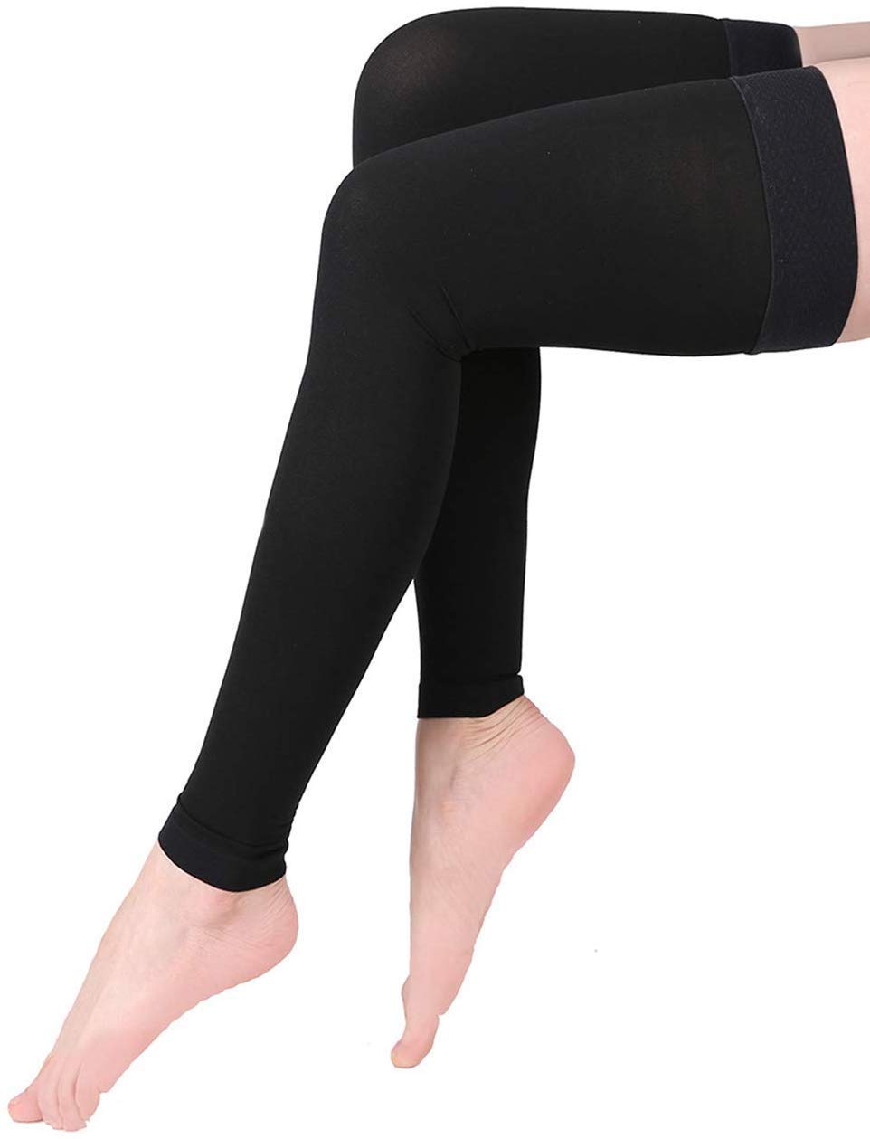 KEKING® Thigh High Compression Stockings Footless, Unisex, 15-20mmHg ...