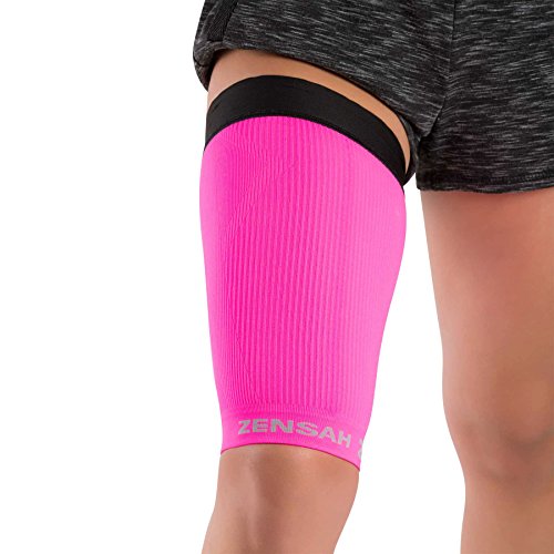 Zensah Thigh Compression Sleeve Hamstring Support, Quad Compression Sleeve  for Men and Women - Thigh Sleeve Wrap, Great for Running, Sports, Groin  Pulls Medium Neon Pink