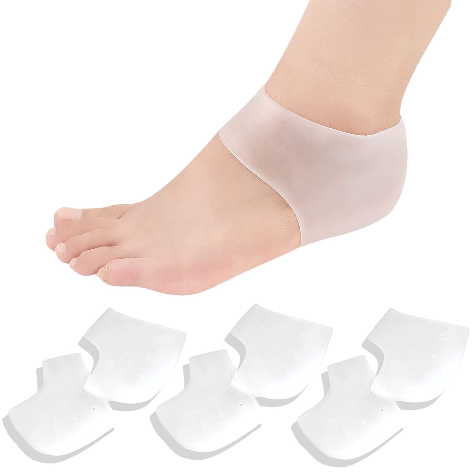 Buy nbsp;Foot Anti Crack Silicone Gel Heel Pad Socks | For Heel Swelling  Pain Relief, Dry Hard, Cracked Heels Repair Cream Foot Care | For Both Men  Women | Half-length - 1