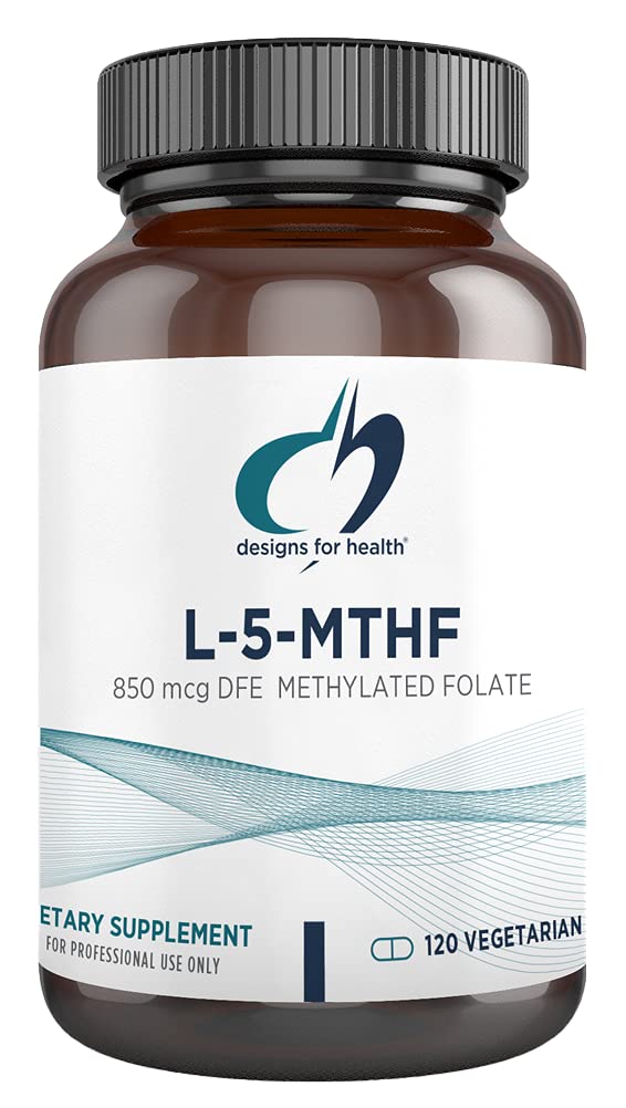Designs for Health L5MTHF Folate, 500mcg (850mcg DFE) Quatrefolic