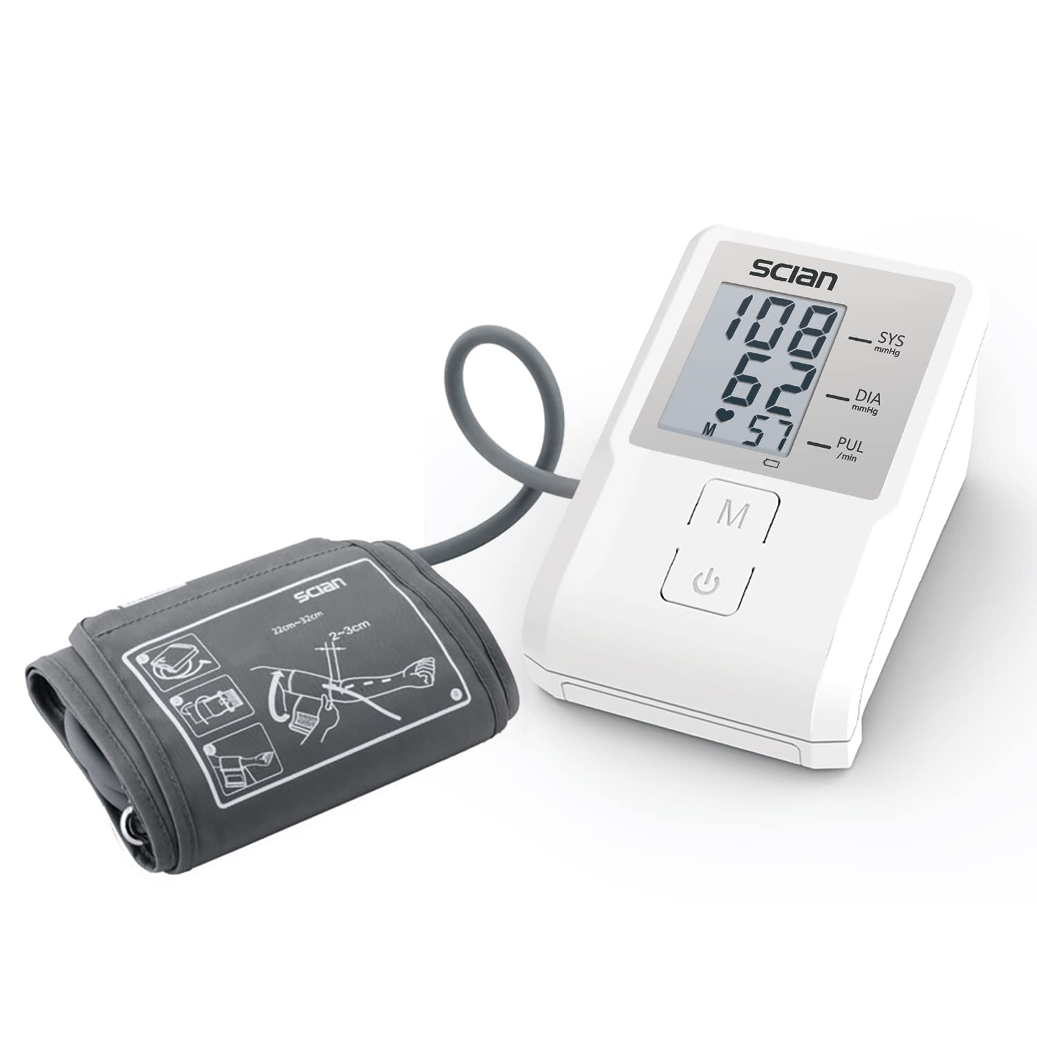 Scian Blood Pressure Monitor Upper Arm with Adjustable Cuff