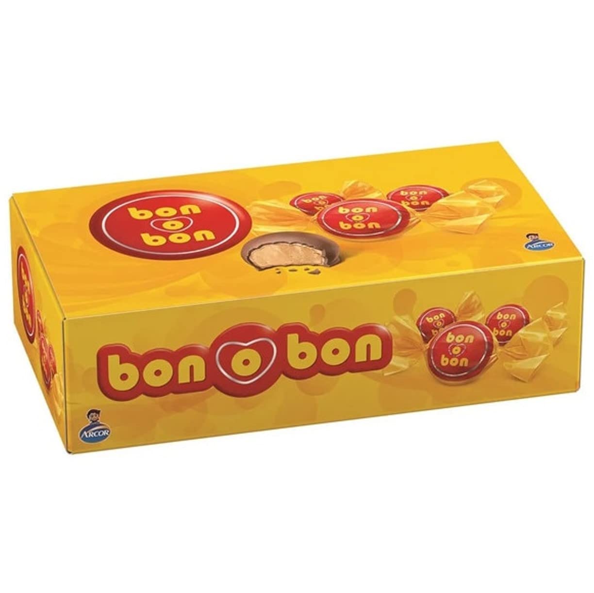 Bon O Bon Bonbons with Peanut Cream Filling and Wafer 450 Grs. 15.87 Ounce ( Pack of