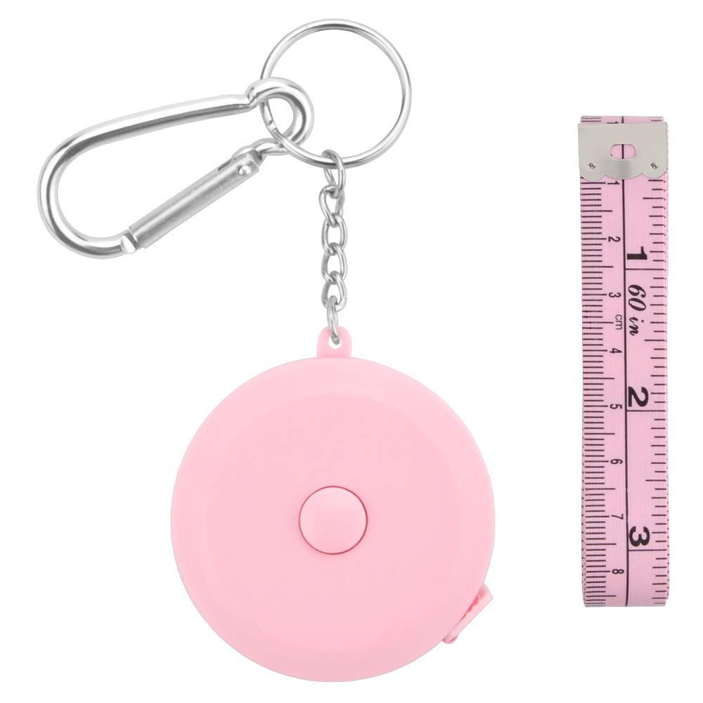 Edtape 2PCS Measuring Tape for Body,Soft Tape Measure for Body Sewing  Fabric Tailor Cloth Craft Measurement Tape,72 Inch/1.8M Pink Keychain  Retractable Dual Sided Measure Tape Set