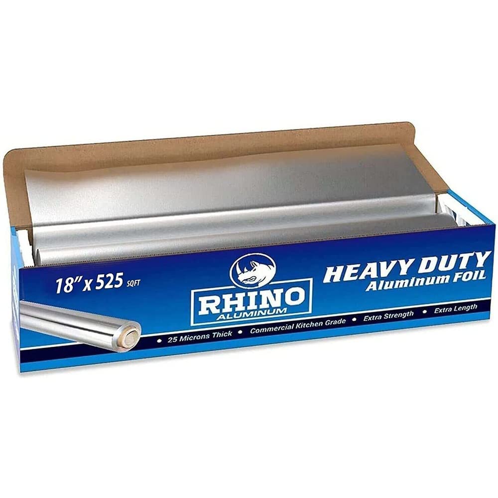 Rhino Aluminum Heavy Duty Aluminum Foil, Rhino 18 x 525 sf Roll, 25  Microns Thick