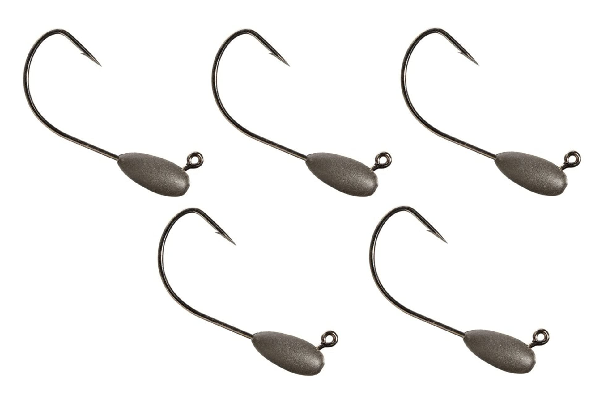Reaction Tackle Tungsten Tube Jig Heads- 5-Pack- for Bass Fishing