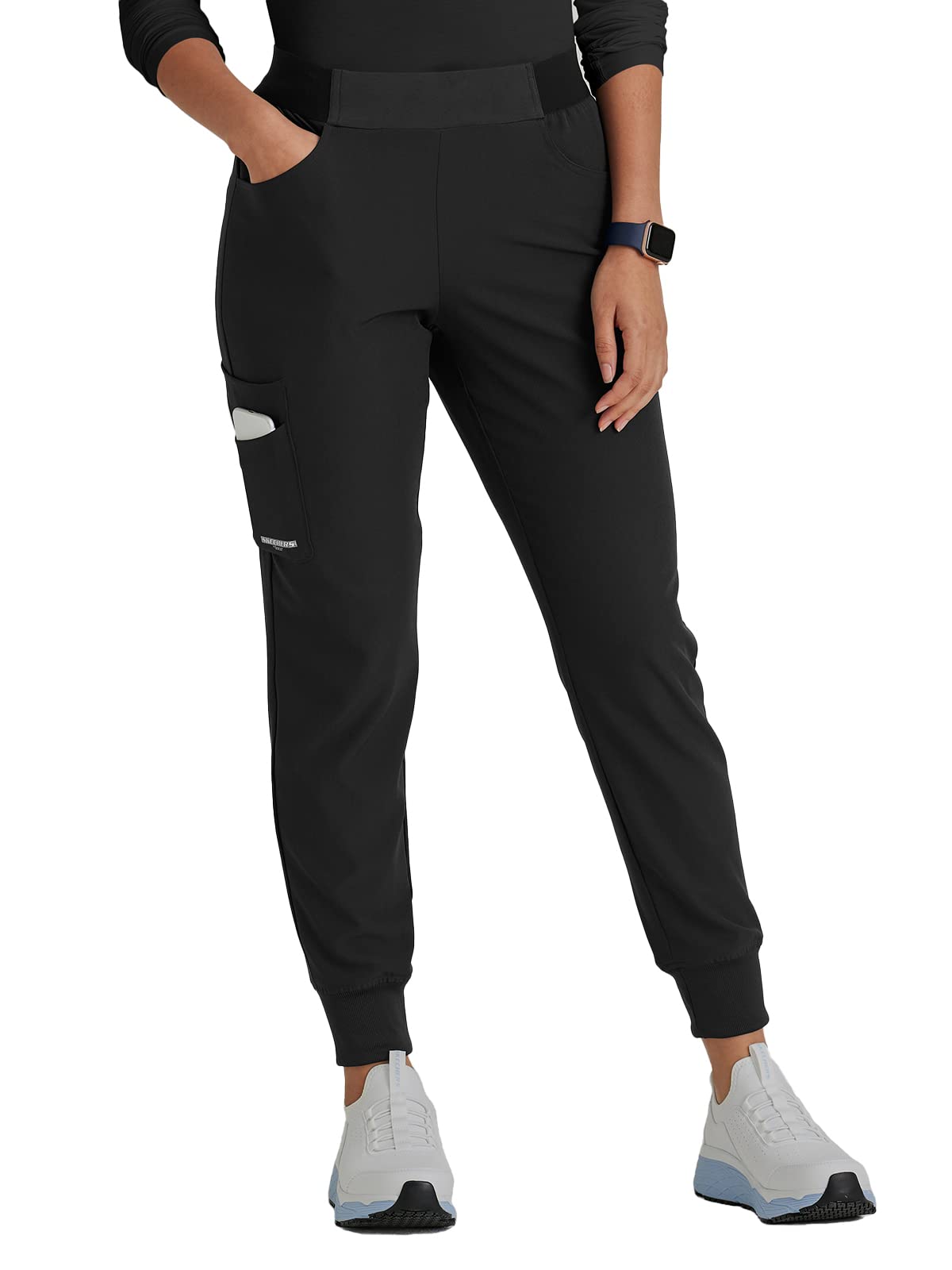 BARCO Skechers Vitality Electra Scrub Jogger for Women - Yoga Style Jogger  Mid-Rise 4-Way Stretch Women's Scrub Pant Large Black