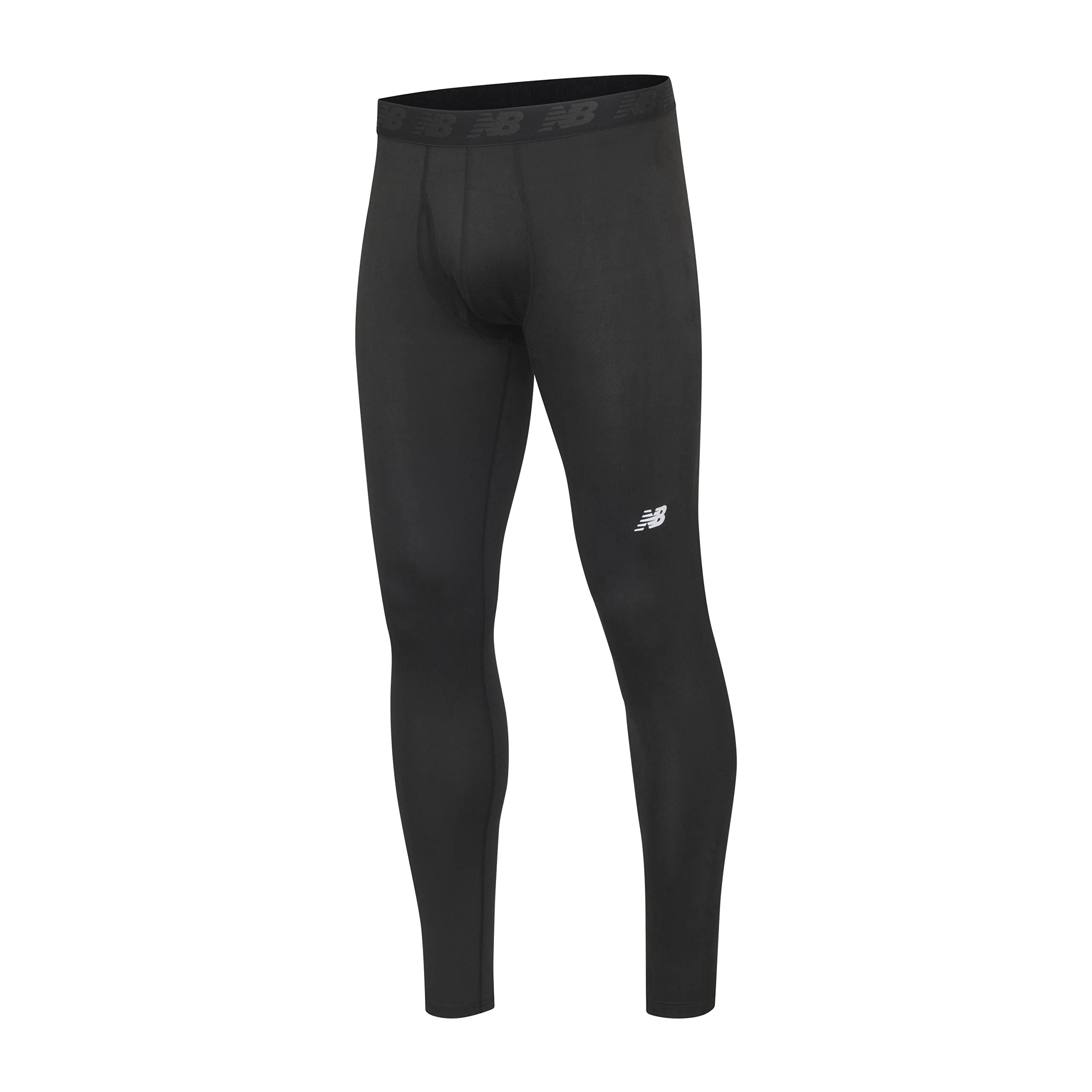 New Balance Men's Compression Thermal Non-Rolling Baselayer Pants with  Functional Fly X-Large Black (2.0)