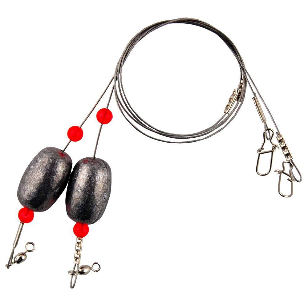 Fishing Egg Sinker Rigs Catfish Rig Ready Rigs with Sinker Jetty Rig  Flounder rig Fishing Grouper Rigs Swivel Stainless Steel Fishing Leader Wire  for Trout Drum Redfish and Bottom Fishing 4/8pcs 1