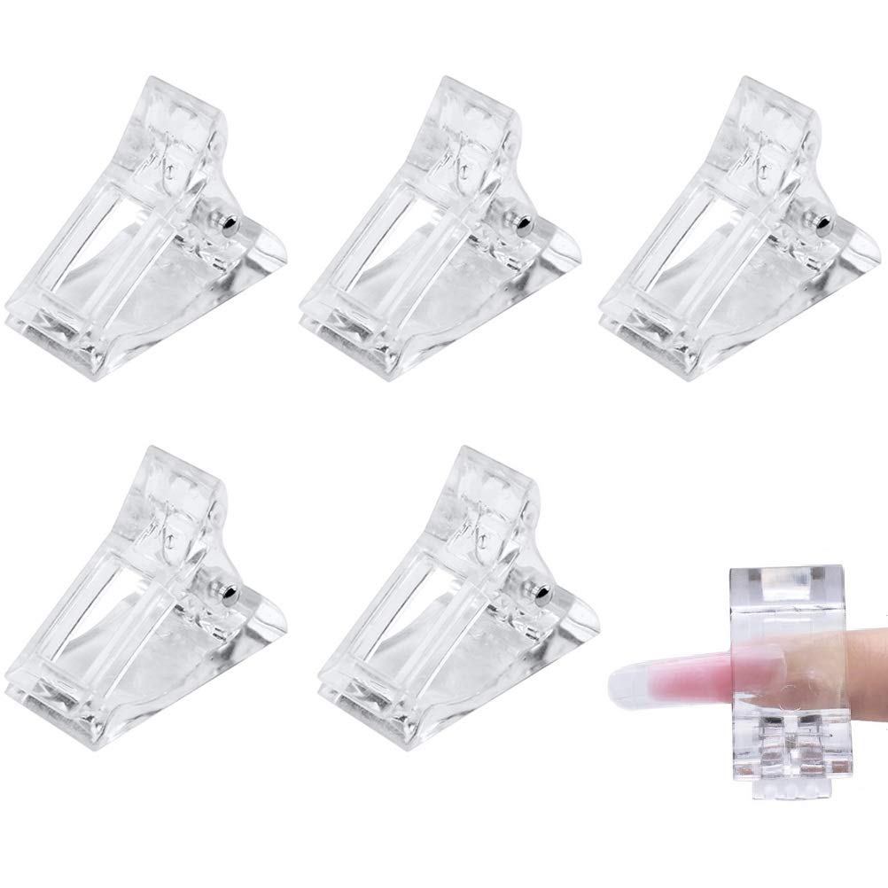 Sanie 10 Pcs Nail Tips Clip for Quick Building Gel Nail Forms, Clear Nail  Clamps Fit All Finger for Gel Nail Extension Forms, UV LED Builder Clamps,  DIY Manicure Nail Art Tool