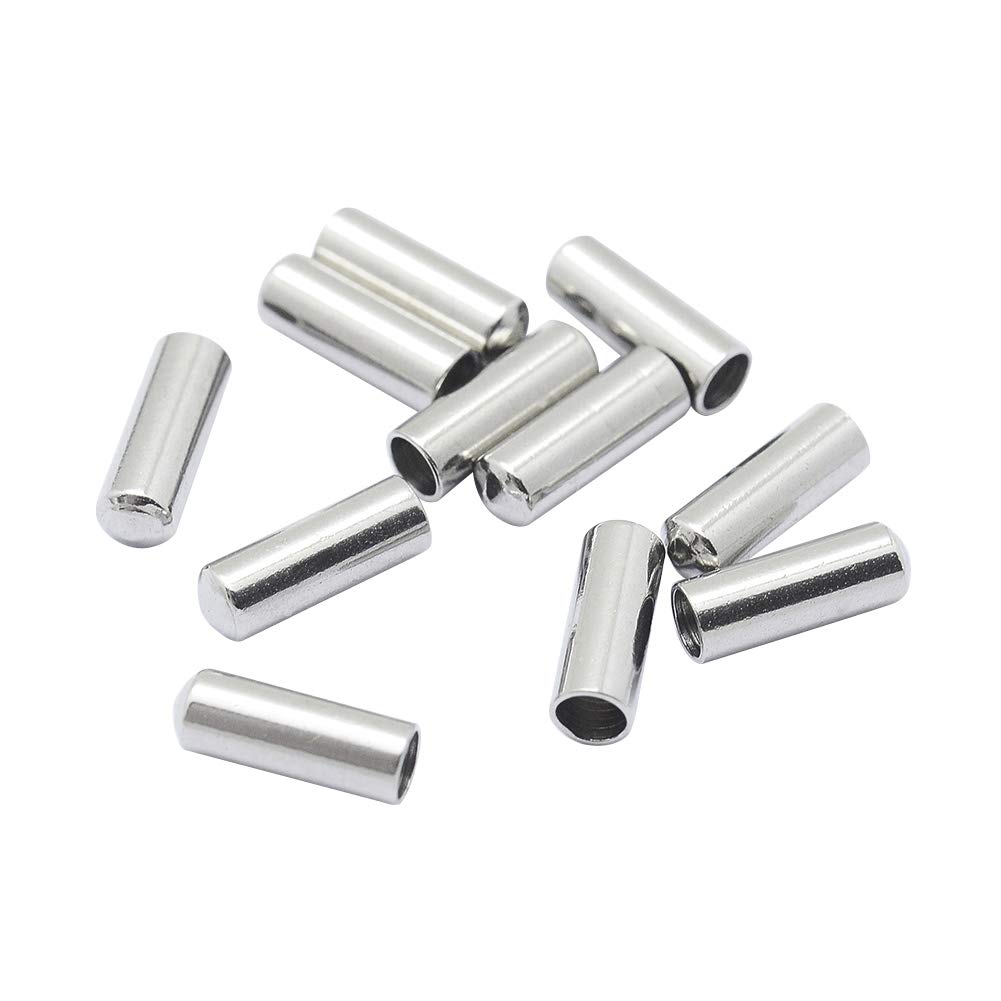 UNICRAFTALE 20 PCS Stainless Steel Column End Caps Leather Cord